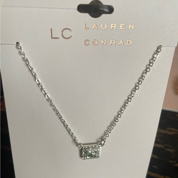 LC Lauren Conrad Silver Crystal Pendant Necklace,Women’s necklace. - Picture 2 of 8